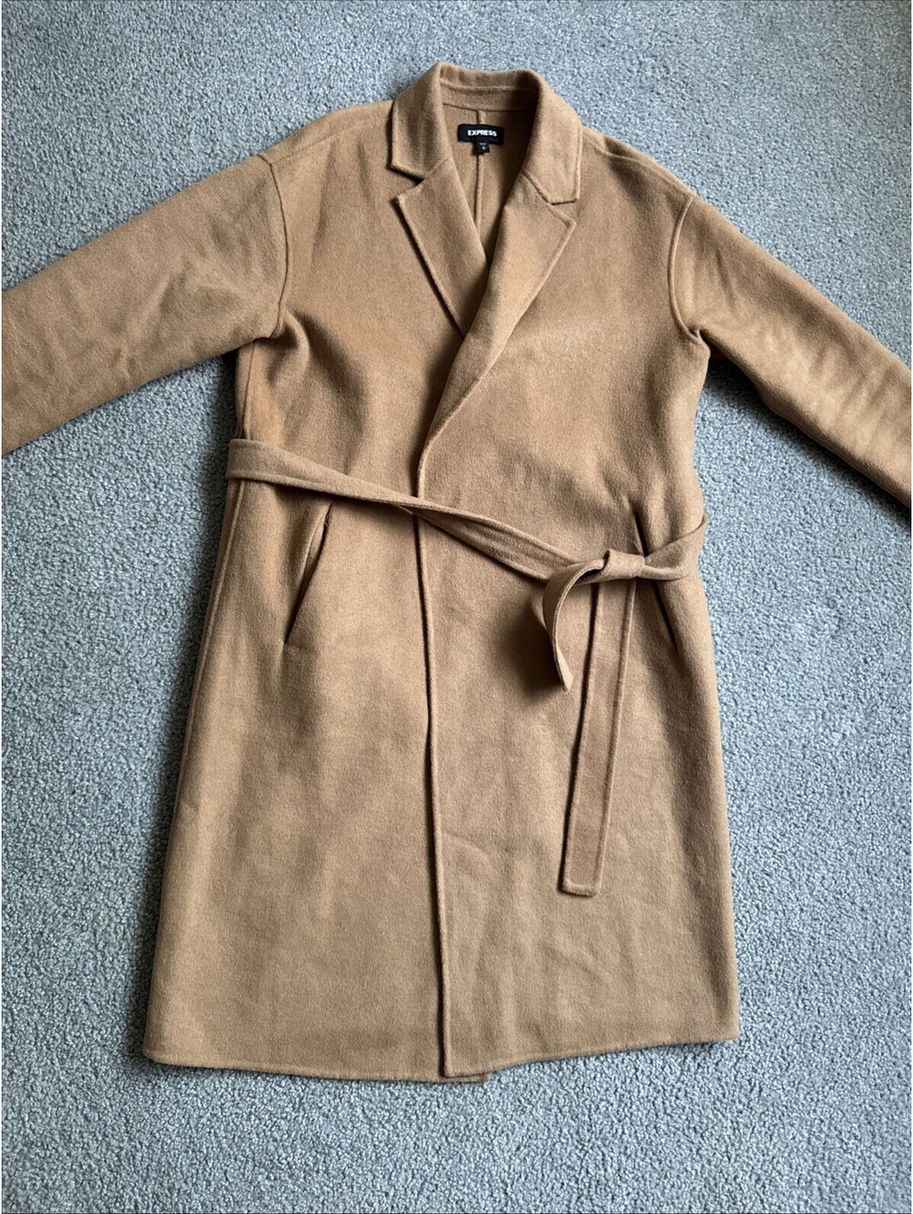 EXPRESS Brown WOOL BLEND TRENCH COAT Size M